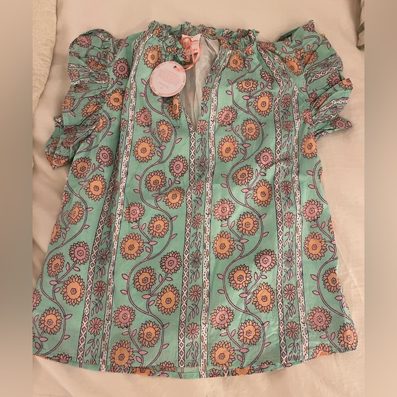 Victoria Dunn key largo blouse in day glow NWT - Picture 1 of 2